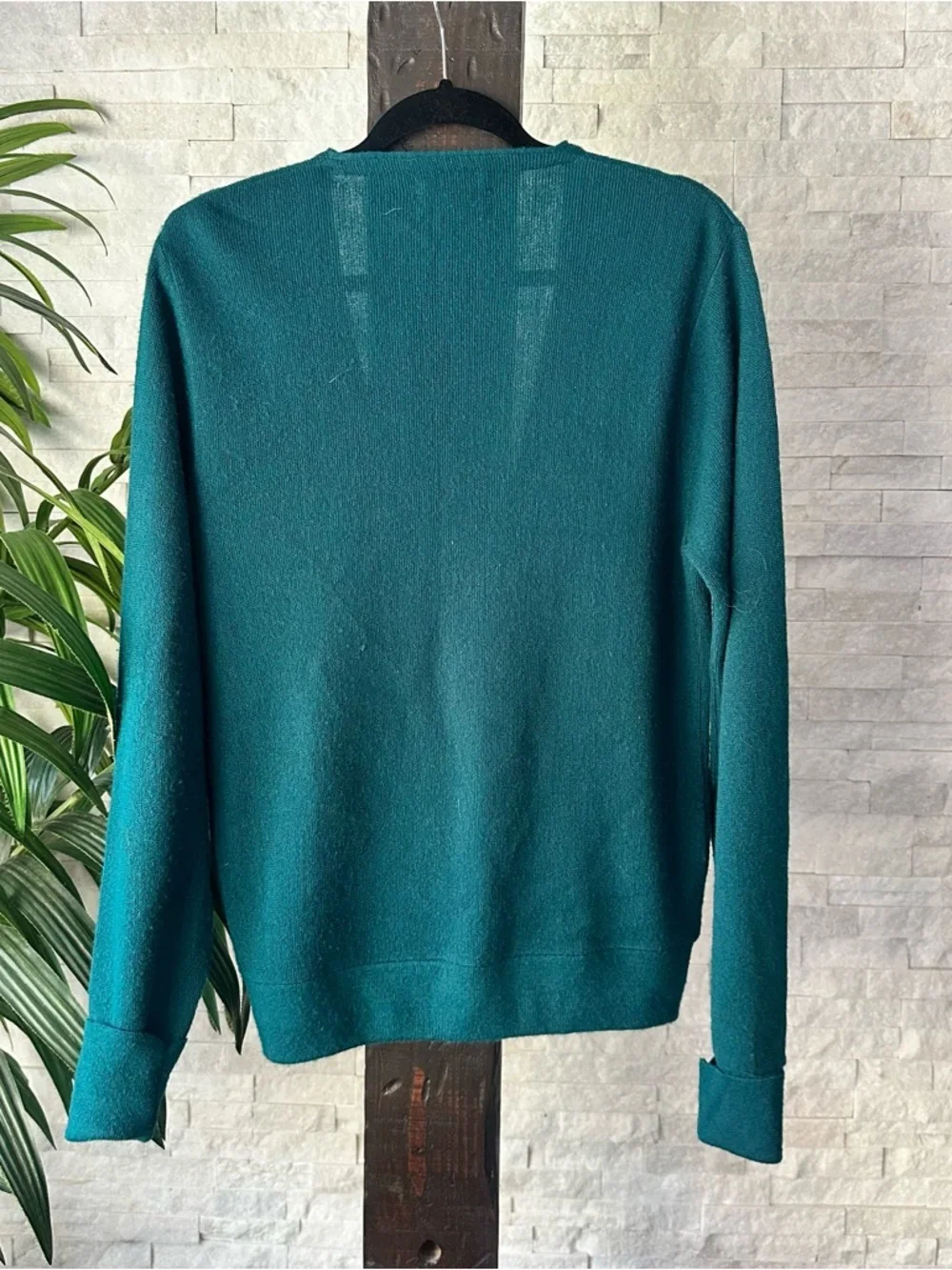 Christian Dior Teal Green Vintage Cardigan Sweater with Drop Pockets Size M - Picture 7 of 7